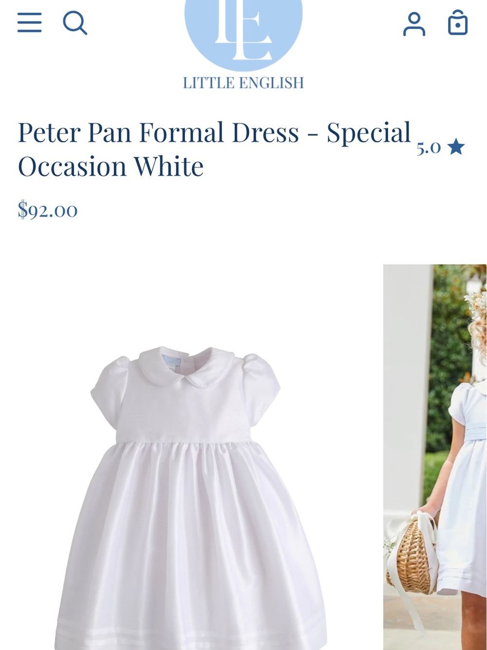 Little English Peter Pan Formal Dress-4T